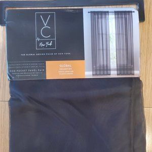 VC NY  54in X 94in pair of panel curtains Black